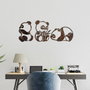 Wallity Rusty Panda Escultura de Pared de Metal en Color Antiquation